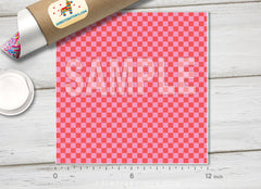 Pink and White Checkered Adhesive Vinyl 1652 - Donkey Craft Vinyl