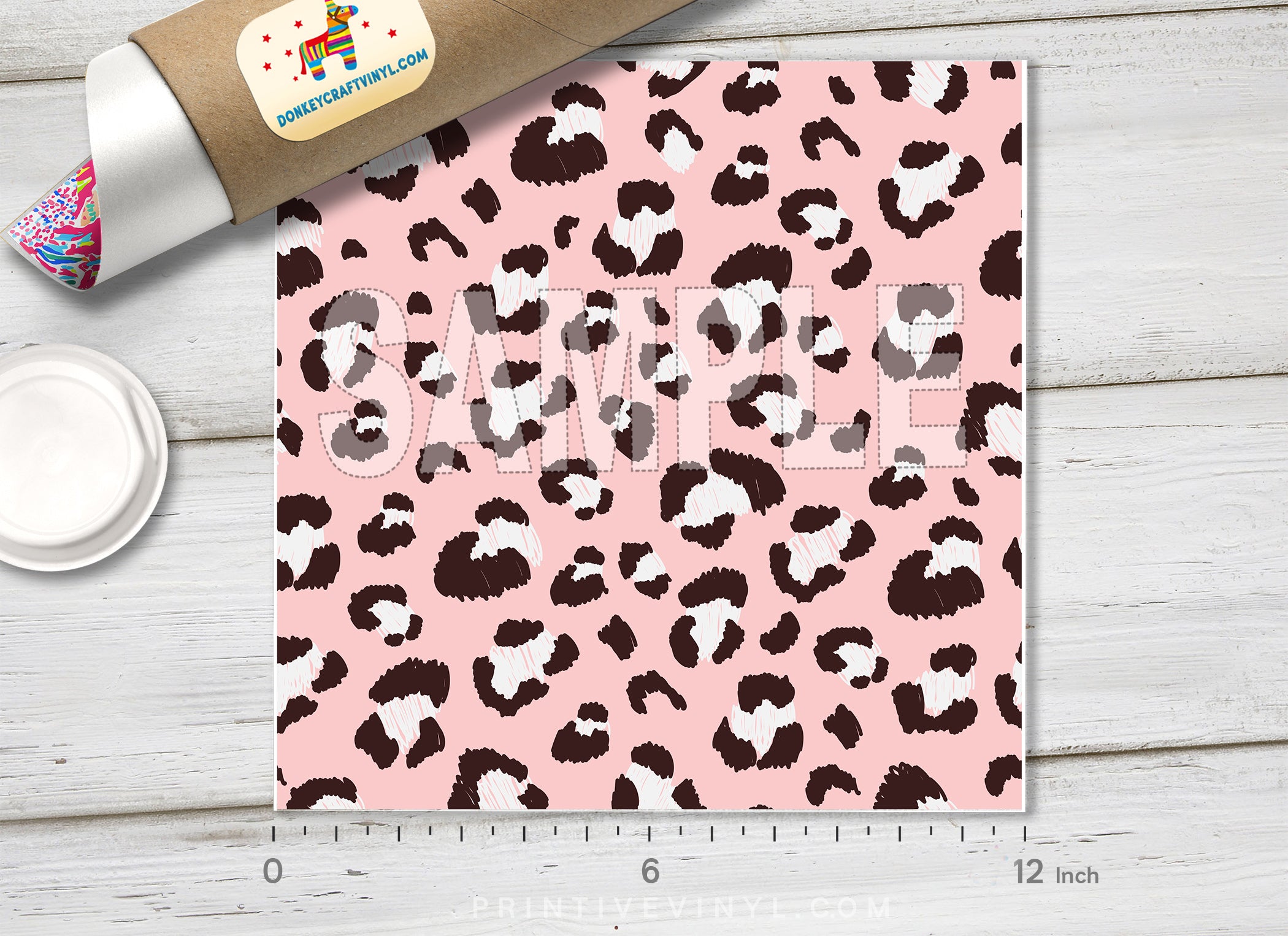 Pink Leopard Print Adhesive Vinyl 1450-1 - Donkey Craft Vinyl