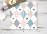 Argyle with Butterflies Adhesive Vinyl 1664