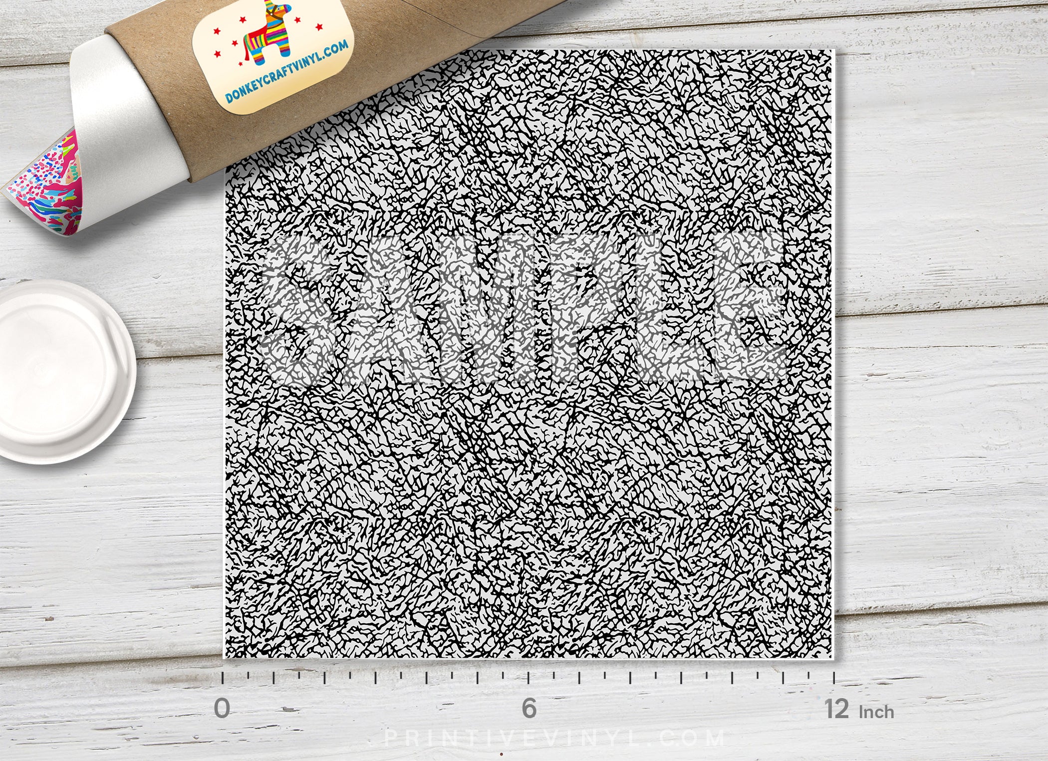 Cracked Leather Texture Patterned Adhesive Vinyl 1461 - Donkey Craft Vinyl
