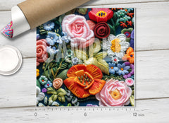 Embroidered Flowers Pattern HTV 1675