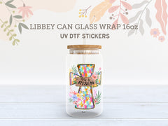 Easter Christian UV DTF Wraps for 16oz Libbey Glass | He Is Risen Set UV097