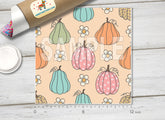 Boho Pastel Pumpkin Floral Adhesive Vinyl 1714