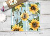 Sunflower Rustic Blue Wood Adhesive Vinyl 1702