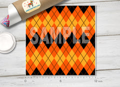 Halloween Argyle Patterned Adhesive Vinyl H033