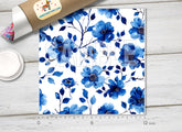 Blue Watercolor Floral Adhesive Vinyl 1698