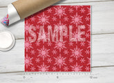 Red Linen Snowflake Adhesive Vinyl 1517 - Donkey Craft Vinyl