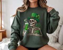 St. Patrick's Day Drinking Skeleton DTF Transfer, Ready to Press DTF665