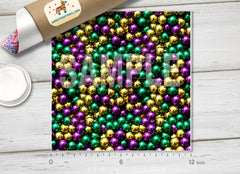 Mardi Gras Metallic Beads HTV 1649