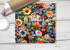 Embroidered Flowers Pattern HTV 1675