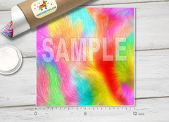 Rainbow Faux Fur Texture Adhesive Vinyl 1423 - Donkey Craft Vinyl