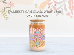 Easter Christian UV DTF Wraps for 16oz Libbey Glass | He Is Risen Set UV097