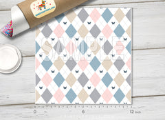 Argyle with Butterflies Adhesive Vinyl 1664