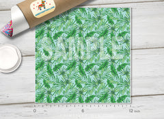 Tropical Green Palm Leaf Pattern Adhesive Vinyl 1323 - Donkey Craft Vinyl