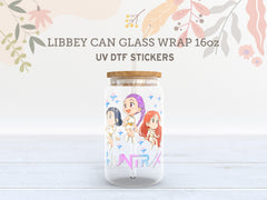 Kpop Demon Hunters Huntrix Libbey Glass Wrap | 16oz UV DTF Cup Sticker UV188