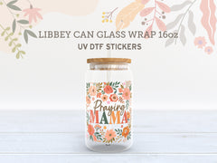 Praying Mama UV DTF Cup Wrap for 16oz Libbey Glass | Floral Design UV116