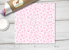 Pink Paw Print Pattern HTV 1703