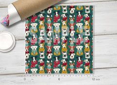Winter Dogs in Scarves Pattern HTV 1745