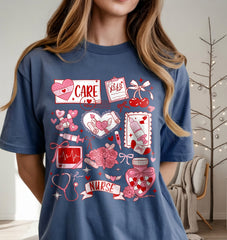 Valentine Nurse Doodle Elements DTF Transfer, Ready to Press DTF663