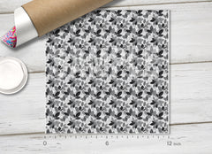 Monochromatic Textured Leaves Pattern Adhesive Vinyl 1739