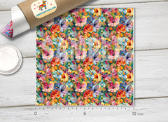 Oil Paint Floral Adhesive Vinyl 1697
