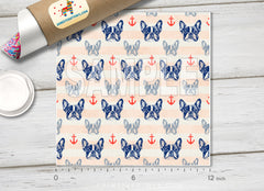 Nautical French Bulldog & Anchor Adhesive Vinyl 1479 - Donkey Craft Vinyl