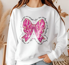 Pink Coquette Heart Bow Valentine's Day DTF Transfer, Ready to Press DTF504