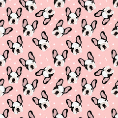 Pink French Bulldog, Cute Puppies Pattern Adhesive Vinyl 793-1
