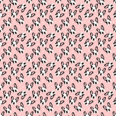 Pink French Bulldog, Cute Puppies Pattern Adhesive Vinyl 793-1