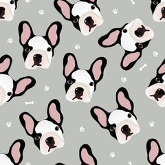 Grey French Bulldog, Cute Puppies Pattern Adhesive Vinyl 793-2