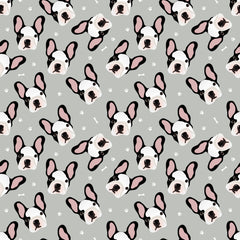 Grey French Bulldog, Cute Puppies Pattern Adhesive Vinyl 793-2