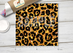 Faux Gold Glitter Leopard Print Adhesive Vinyl 1520