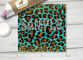 Teal and Gold Leopard HTV 1634 - Donkey Craft Vinyl