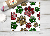 Christmas Plaid and Leopard Paw Pattern Adhesive Vinyl 1563