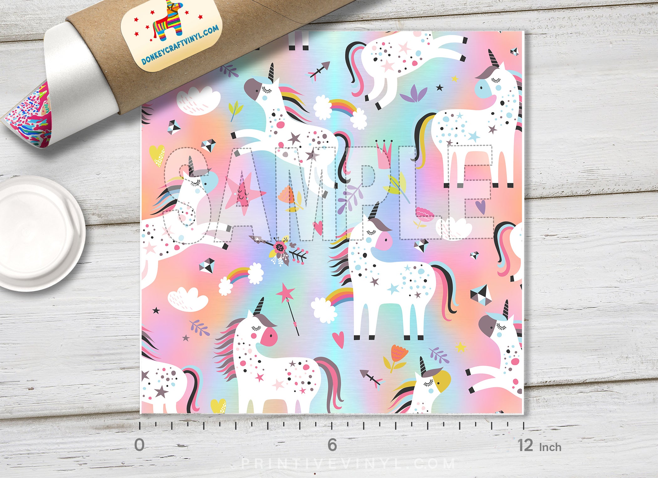 Pastel Magical Unicorn Pattern HTV 1521 - Donkey Craft Vinyl