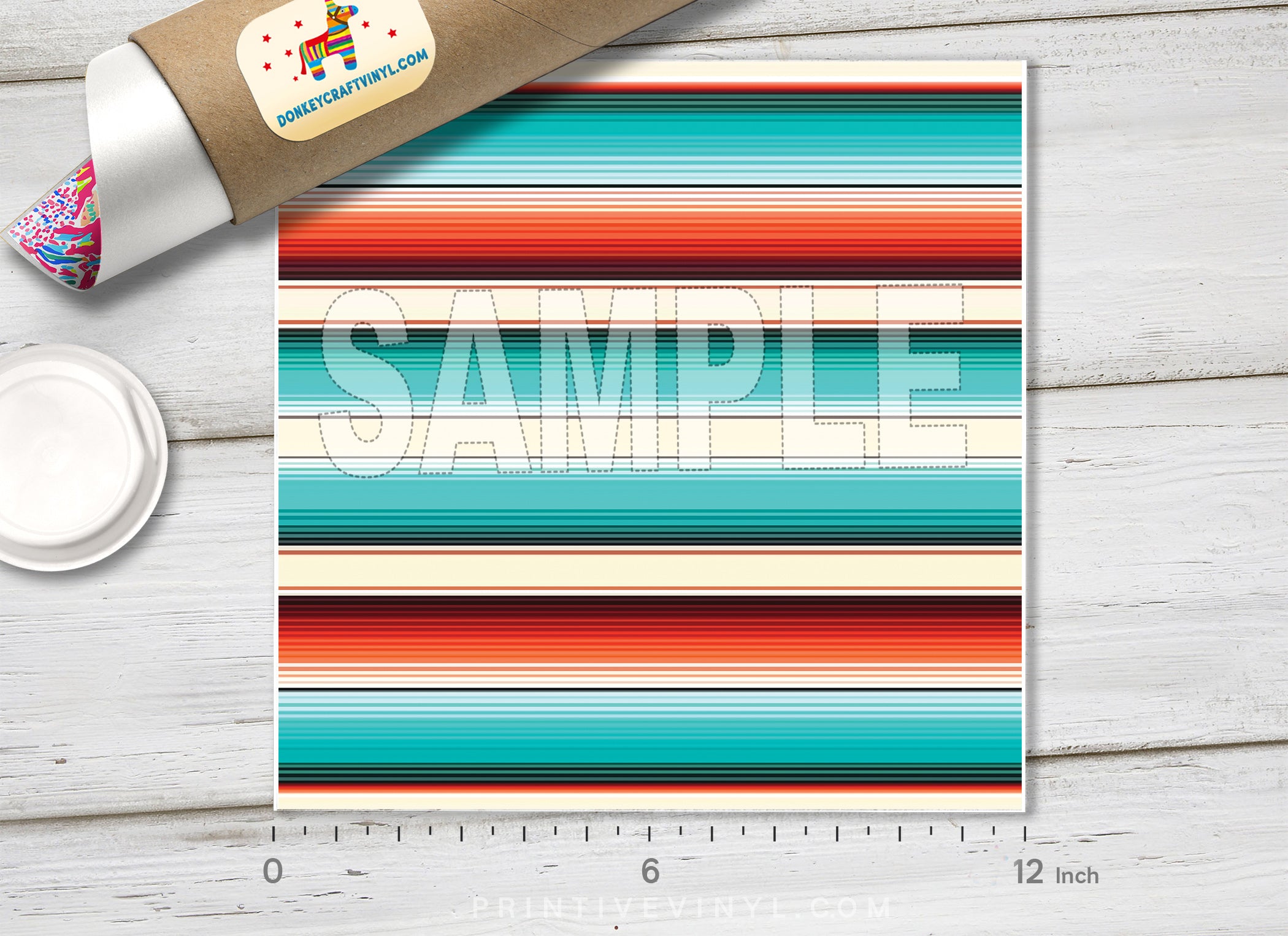 Mexican Serape Stripe Adhesive Vinyl 1482 - Donkey Craft Vinyl
