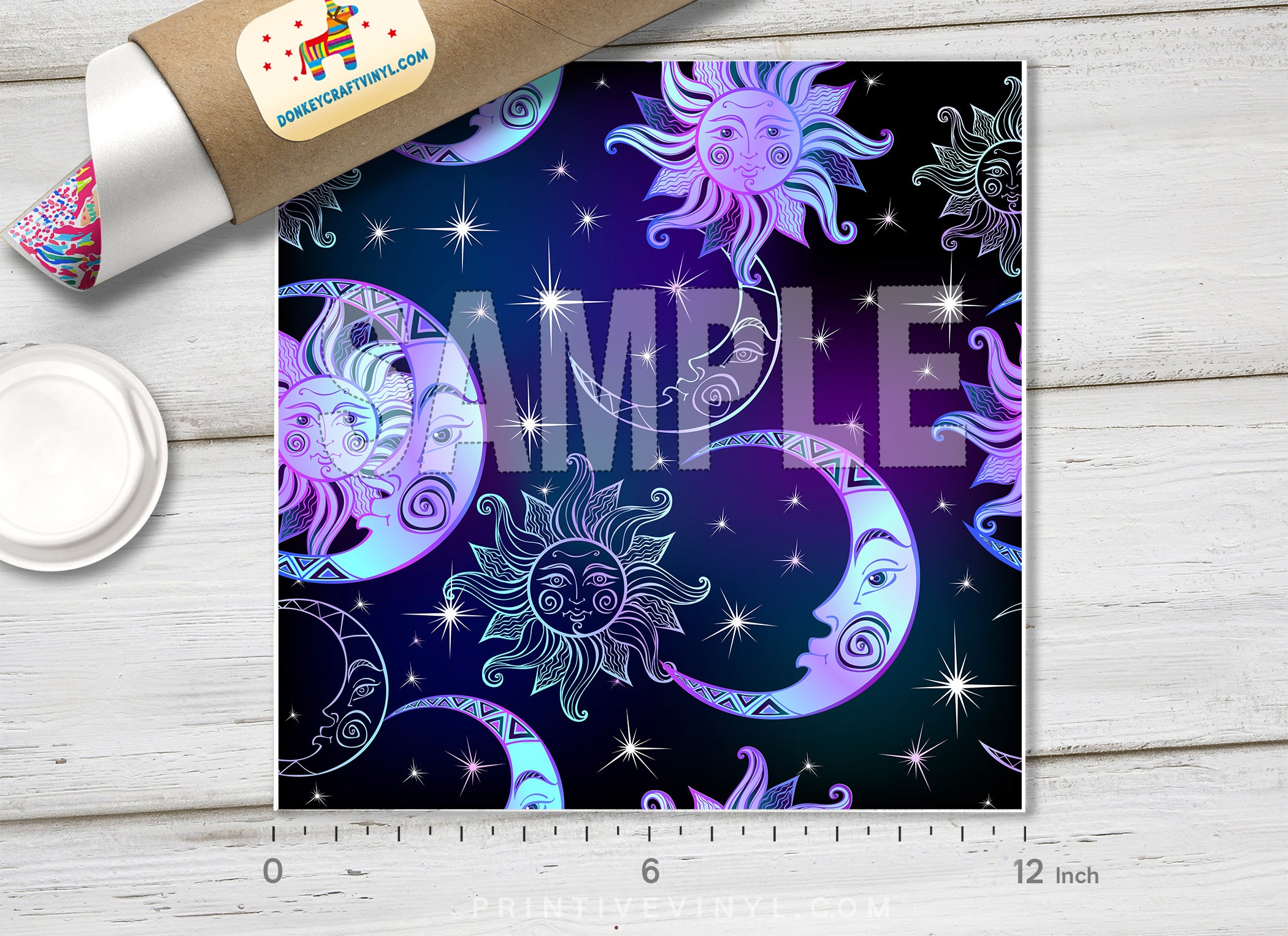 Celestial Sun and Moon Adhesive Vinyl 1352 - Donkey Craft Vinyl