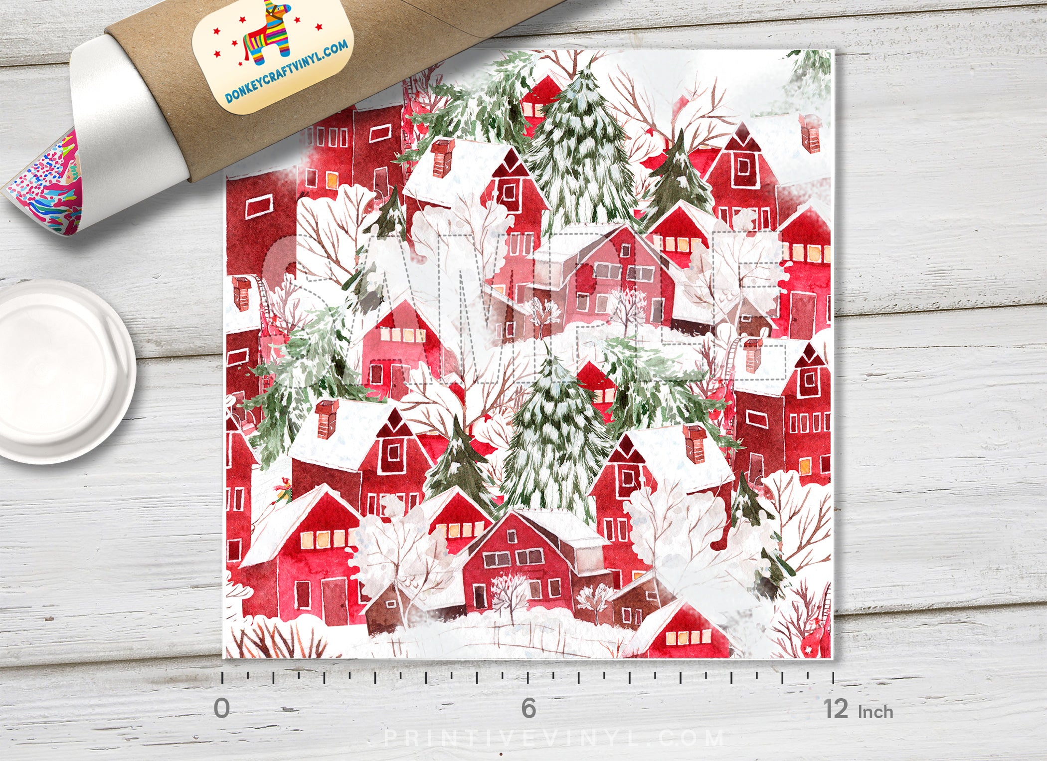 Christmas Patterned Adhesive Vinyl X093 - Donkey Craft Vinyl