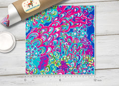 Lilly Inspired Lagoon Pattern Adhesive Vinyl L034