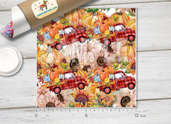 Pumpkin Truck Patterned HTV H063