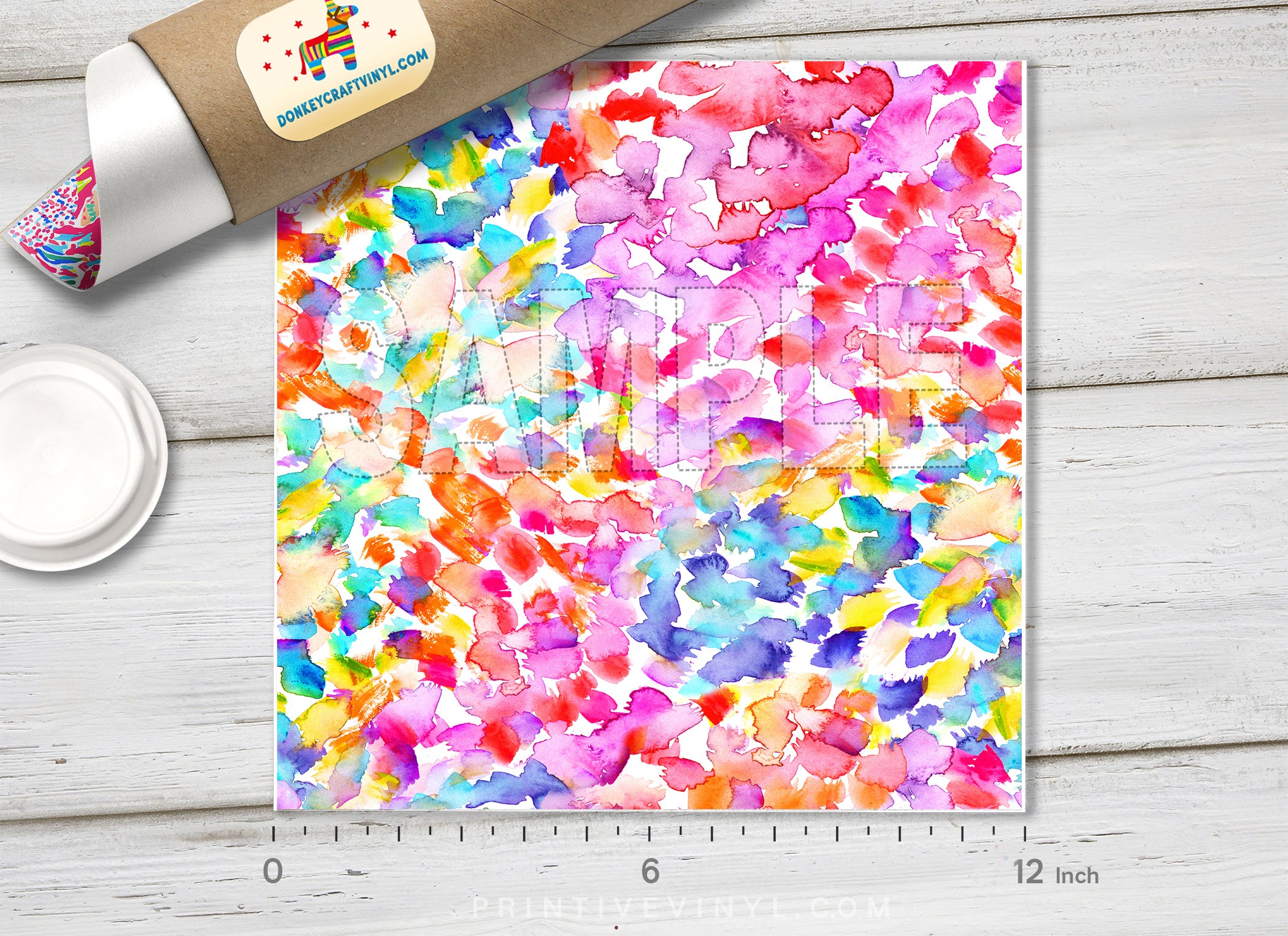 Abstract Watercolor Splash Adhesive Vinyl 1384 - Donkey Craft Vinyl