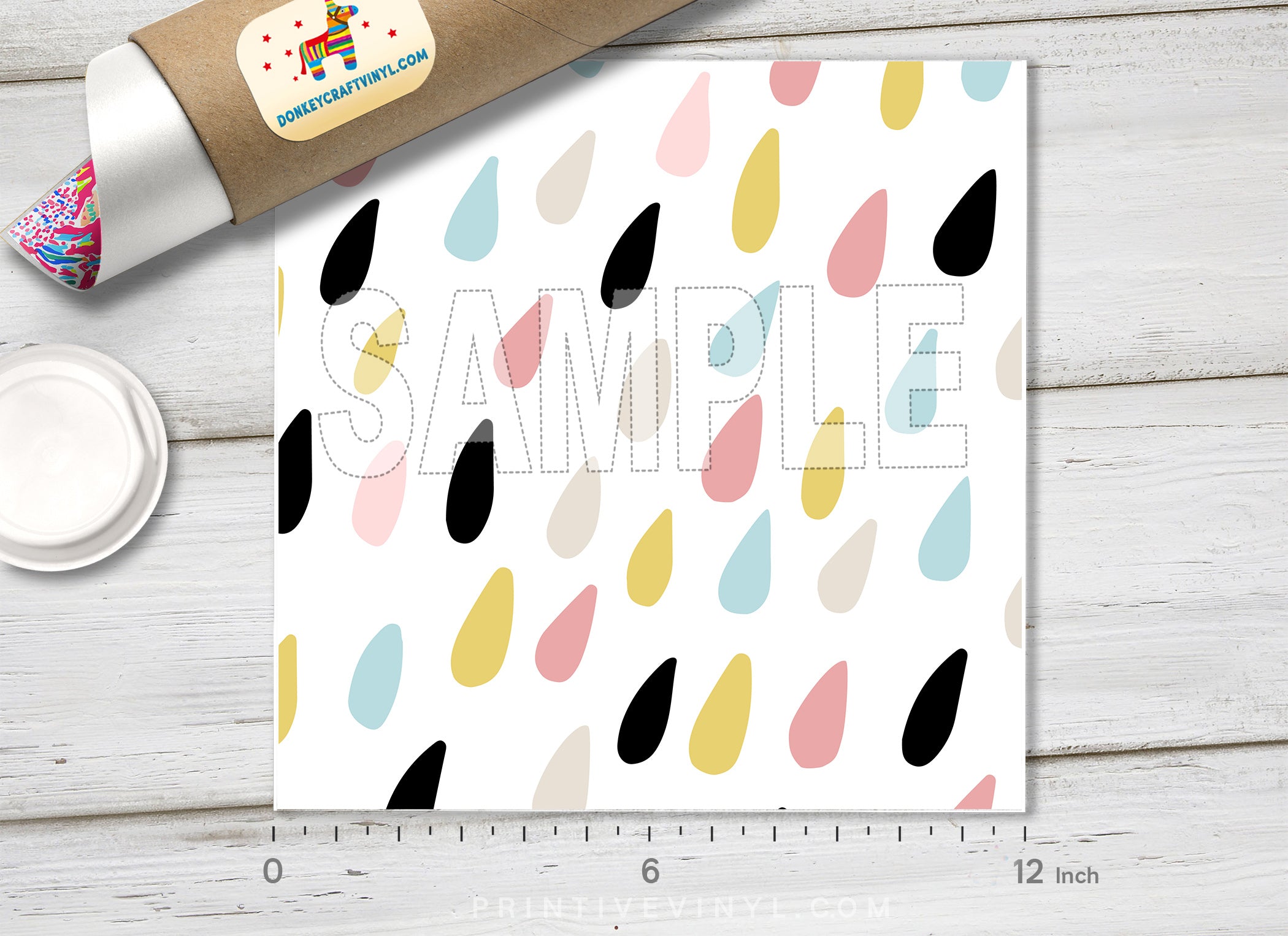 Pastel Raindrop HTV 1491 - Donkey Craft Vinyl