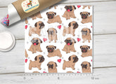 Cute Pug & Hearts Adhesive Vinyl 1371 - Donkey Craft Vinyl
