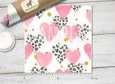 Pink Heart and Leopard Adhesive Vinyl 1425 - Donkey Craft Vinyl