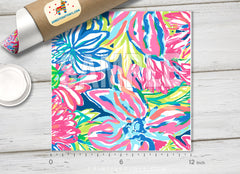 Lilly Inspired Flower Bloom Pattern Adhesive Vinyl L035