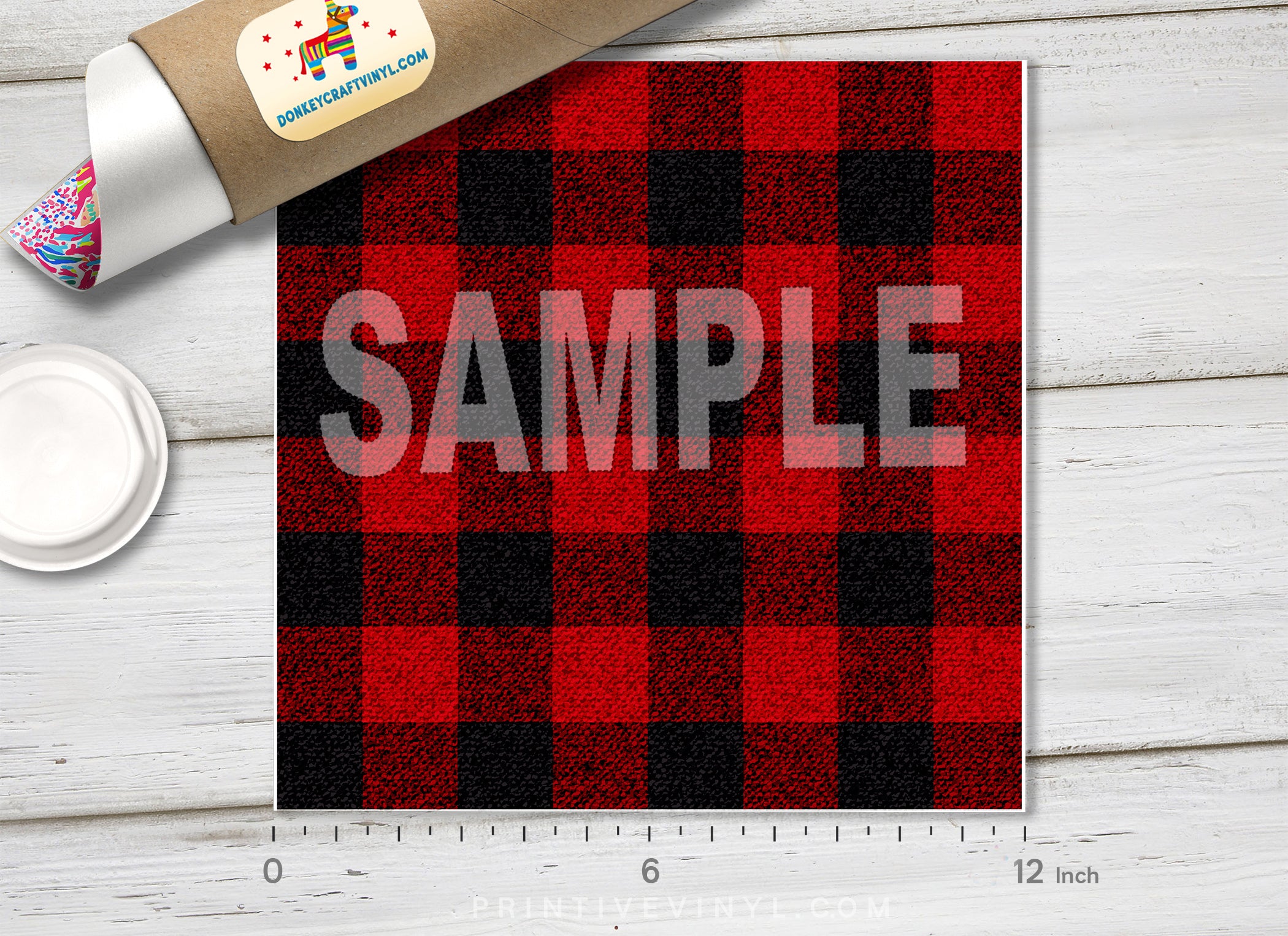 Lumberjack plaid Adhesive Vinyl 14230 - Donkey Craft Vinyl