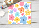 Cute Pastel Floral Patterned HTV 1458 - Donkey Craft Vinyl