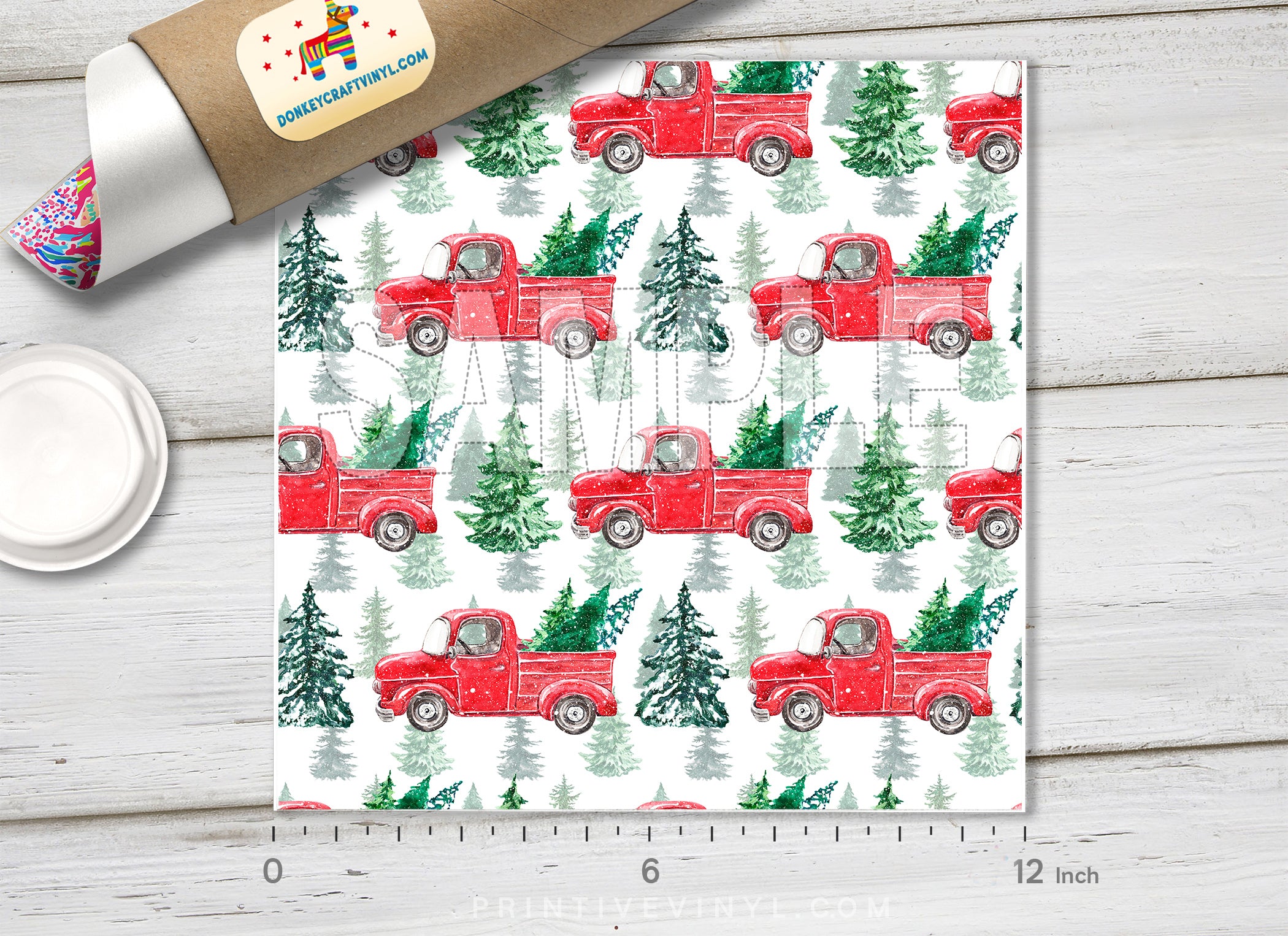 Christmas Patterned Adhesive Vinyl X057 - Donkey Craft Vinyl