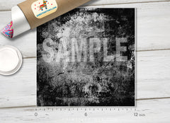 Black and White Distressed Grunge Texture Patterned HTV 1446 - Donkey Craft Vinyl