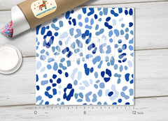 Blue Leopard Animal Adhesive Vinyl 1628